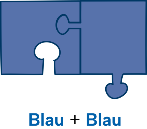 Puzzleteile blau+blau