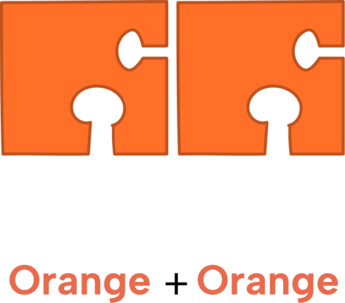 Puzzleteile orange+orange