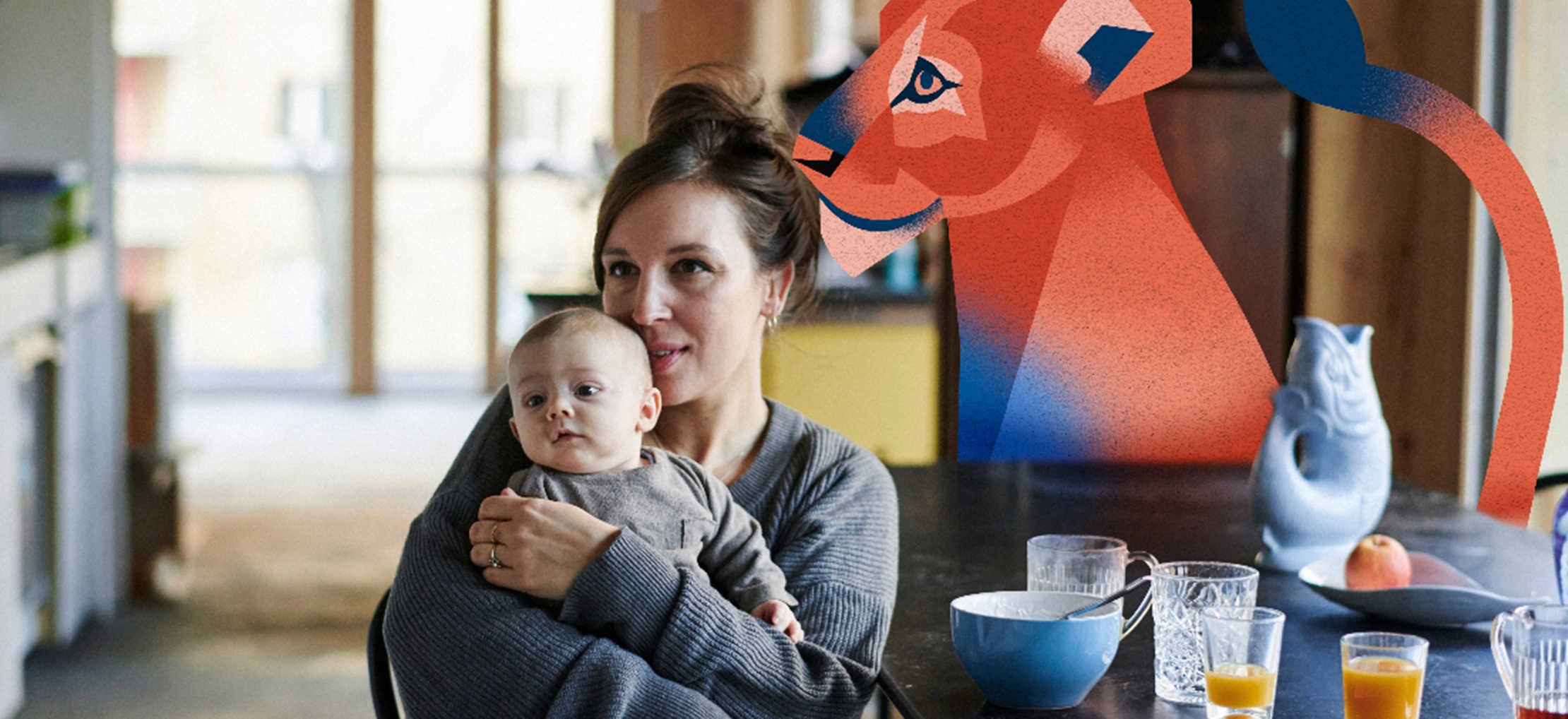 Smaleo-Löwin und Mutter mit Baby