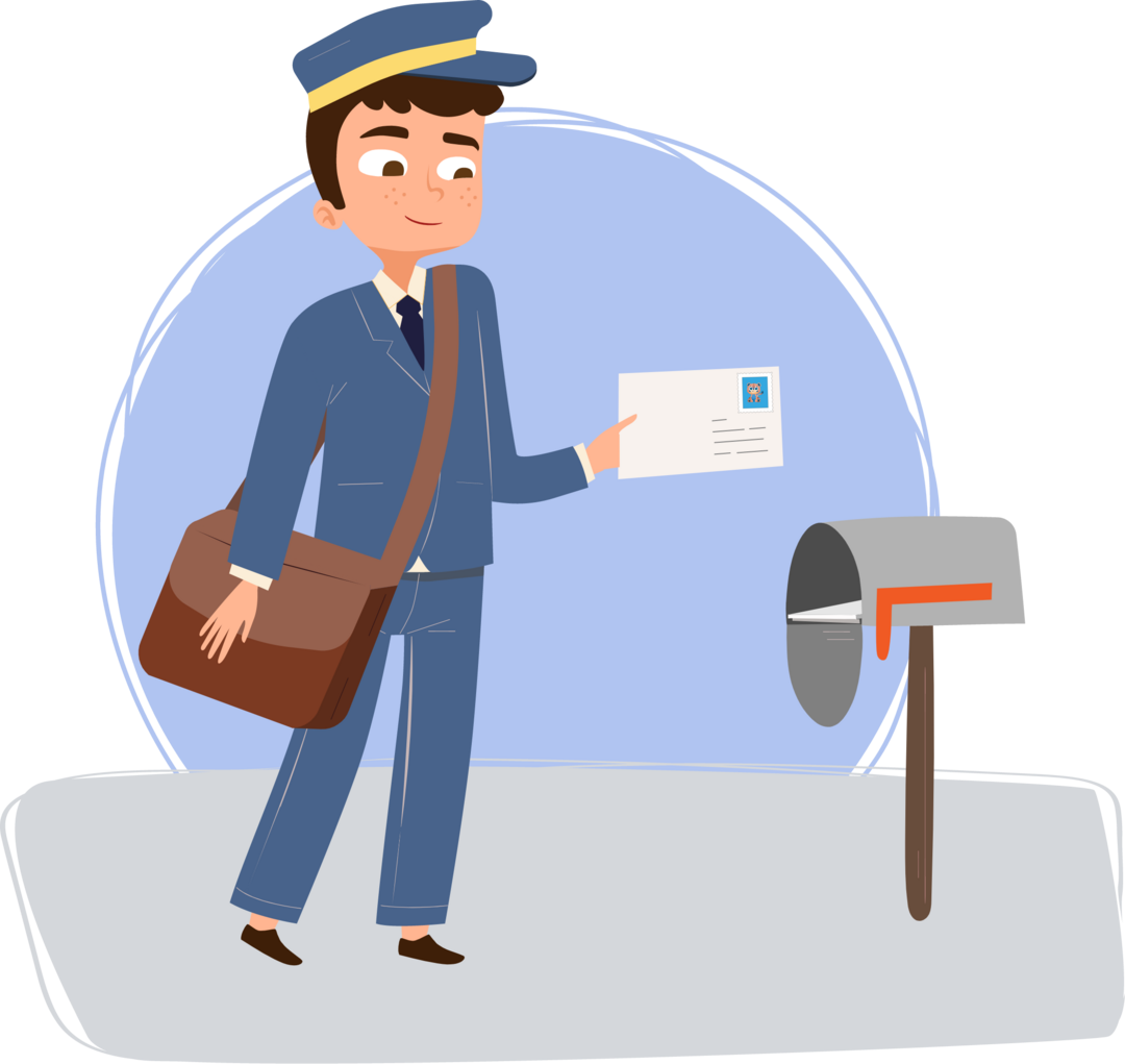 Postbote mit Brief
